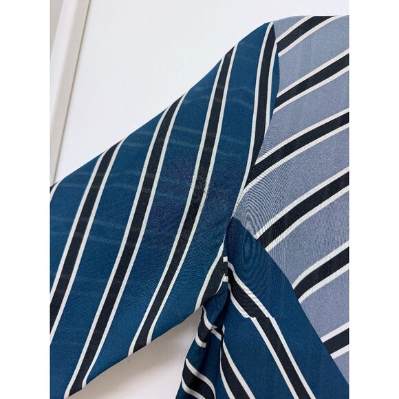 Max Mara Weekend Stripe Colorblock Silk Top Blouse Blue Gray Red Patchwork S - Picture 6 of 16